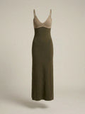 Emory Park Taupe and Olive Two-Tone Knit Maxi Slip Dress - photo 1