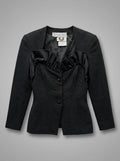 Vicky Tiel COUTURE Black Fitted Jacket with Ruffle Bib - photo 1