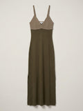 Emory Park Two-Tone Knit Maxi Dress in Olive and Taupe - photo 1
