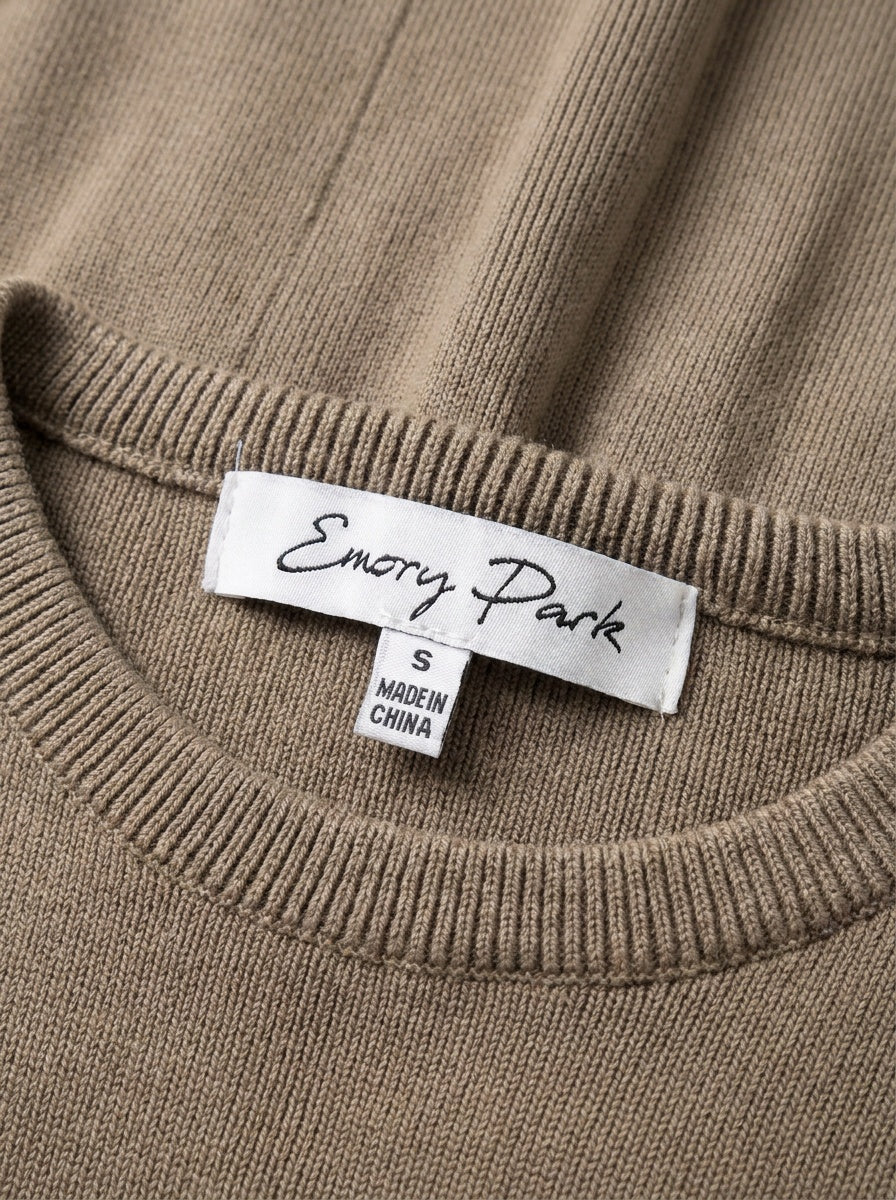 Emory Park Two-Tone Knit Maxi Dress in Olive and Taupe - photo 3