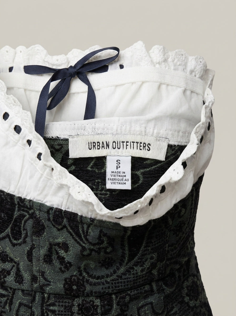Urban Outfitters Strapless Paisley Romper with White Ruffle Bust - SP - photo 3