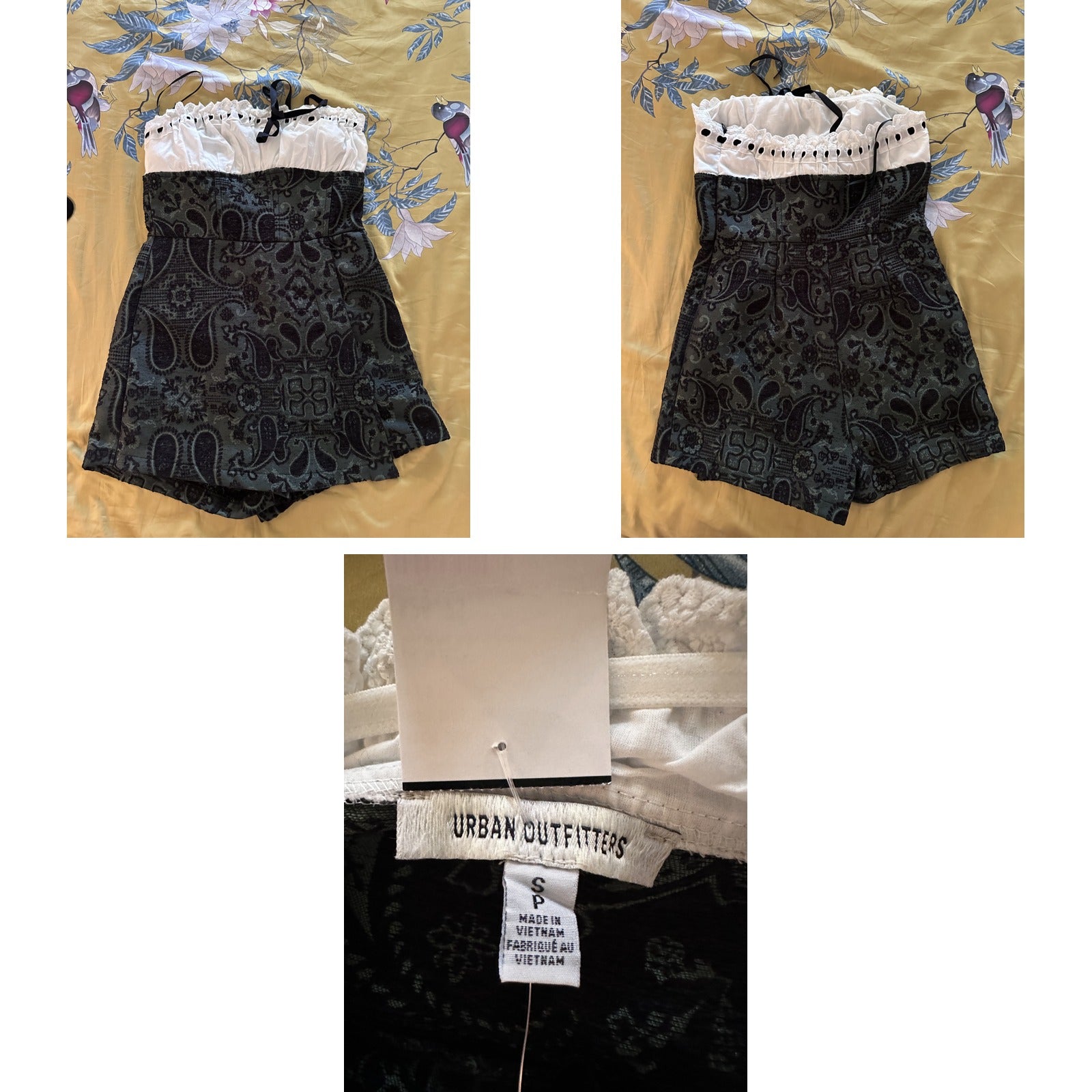 Urban Outfitters Strapless Paisley Romper with White Ruffle Bust - SP - photo 6