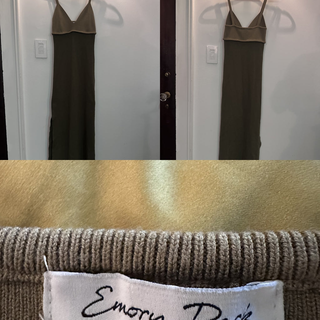 Emory Park Taupe and Olive Two-Tone Knit Maxi Slip Dress - photo 6