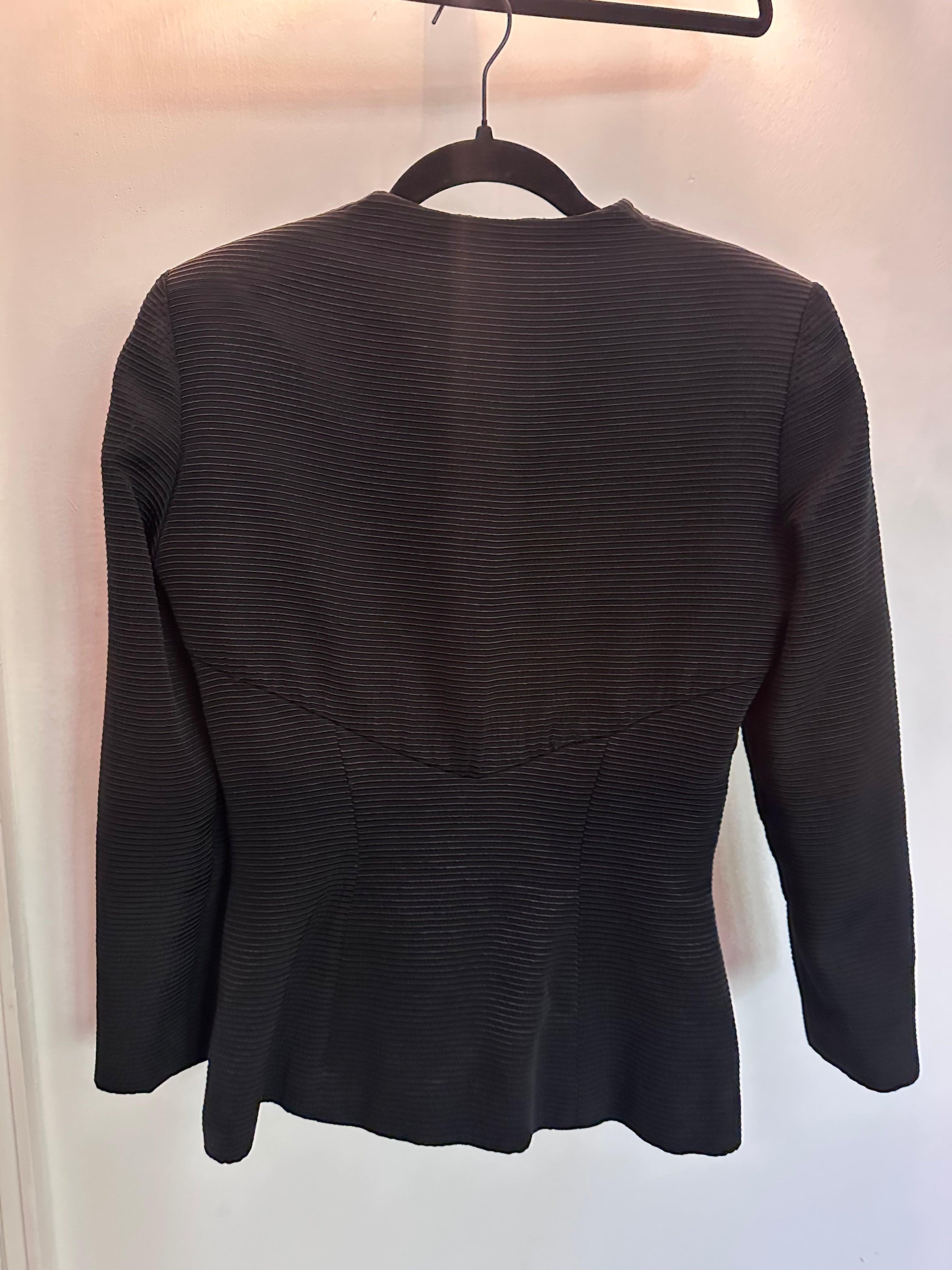 Vicky Tiel COUTURE Fitted Black Jacket with Ruffle Bib - photo 6