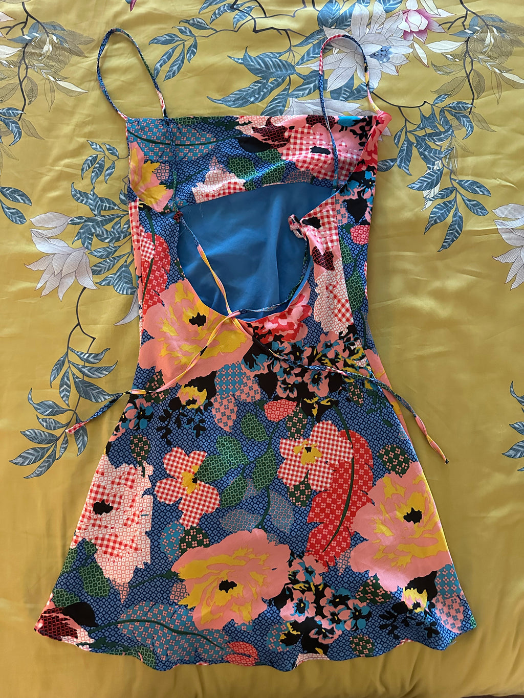 Princess Polly Bold Floral Patchwork Mini Slip Dress with Open Back Cutout - photo 7